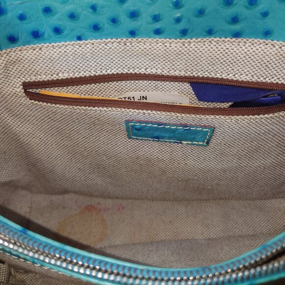 Dooney & Bourke Blue Ostrich Bag - Picture 8 of 16